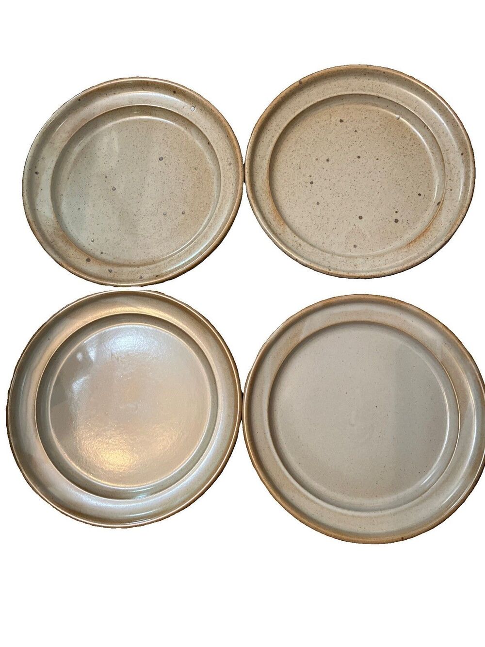 4 Vintage Dansk Neilstone Brown Speckled Dinner Plates Deep Dish MCM